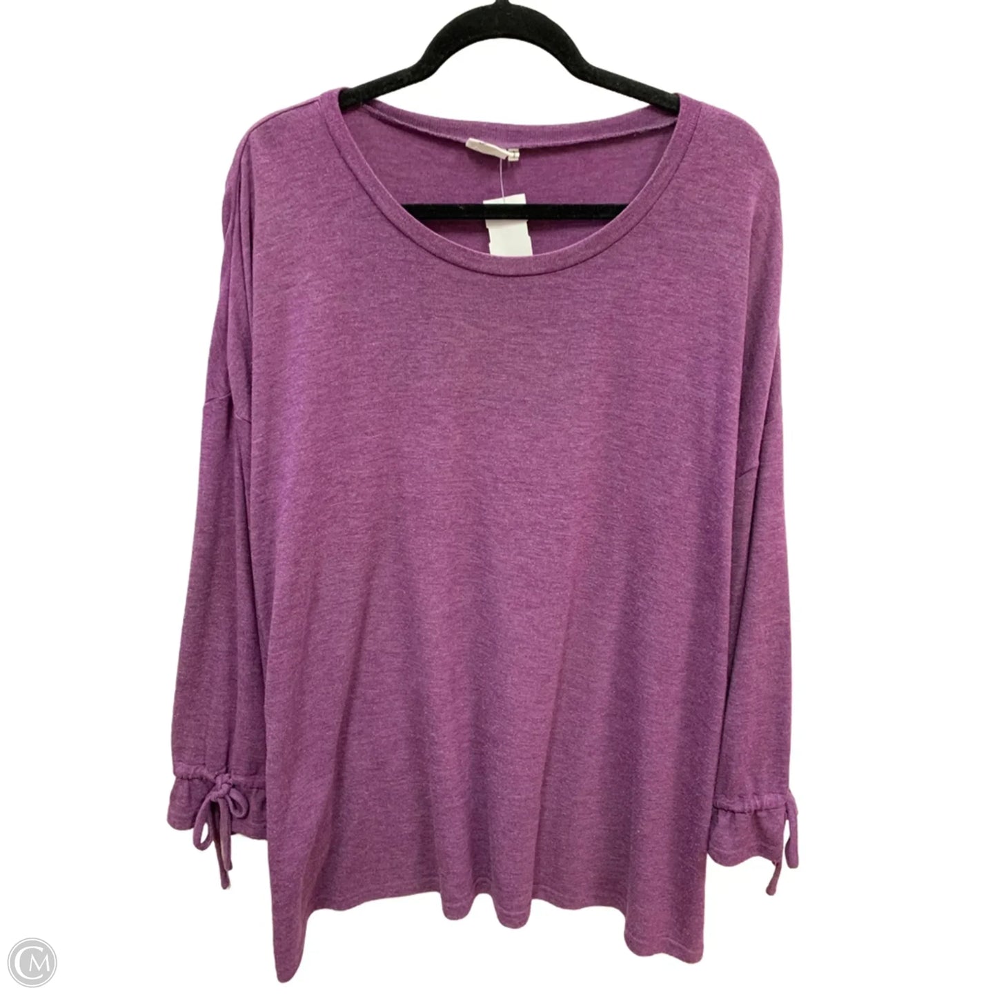 Top Long Sleeve By Simple In Purple, Size: 1x