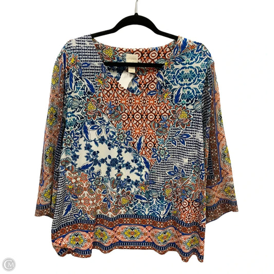Top Long Sleeve By Chicos In Multi-colored, Size: 16