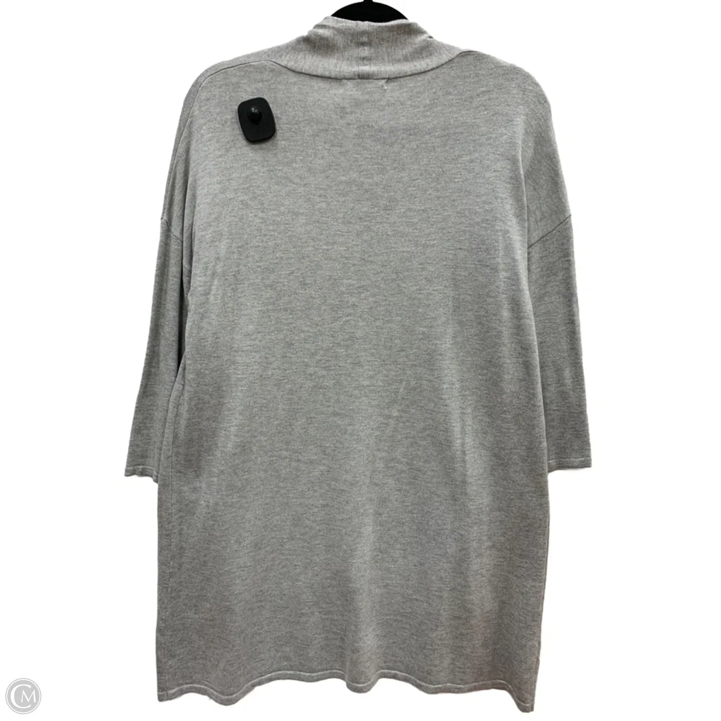 Sweater Cardigan By Joan Vass In Grey, Size: L