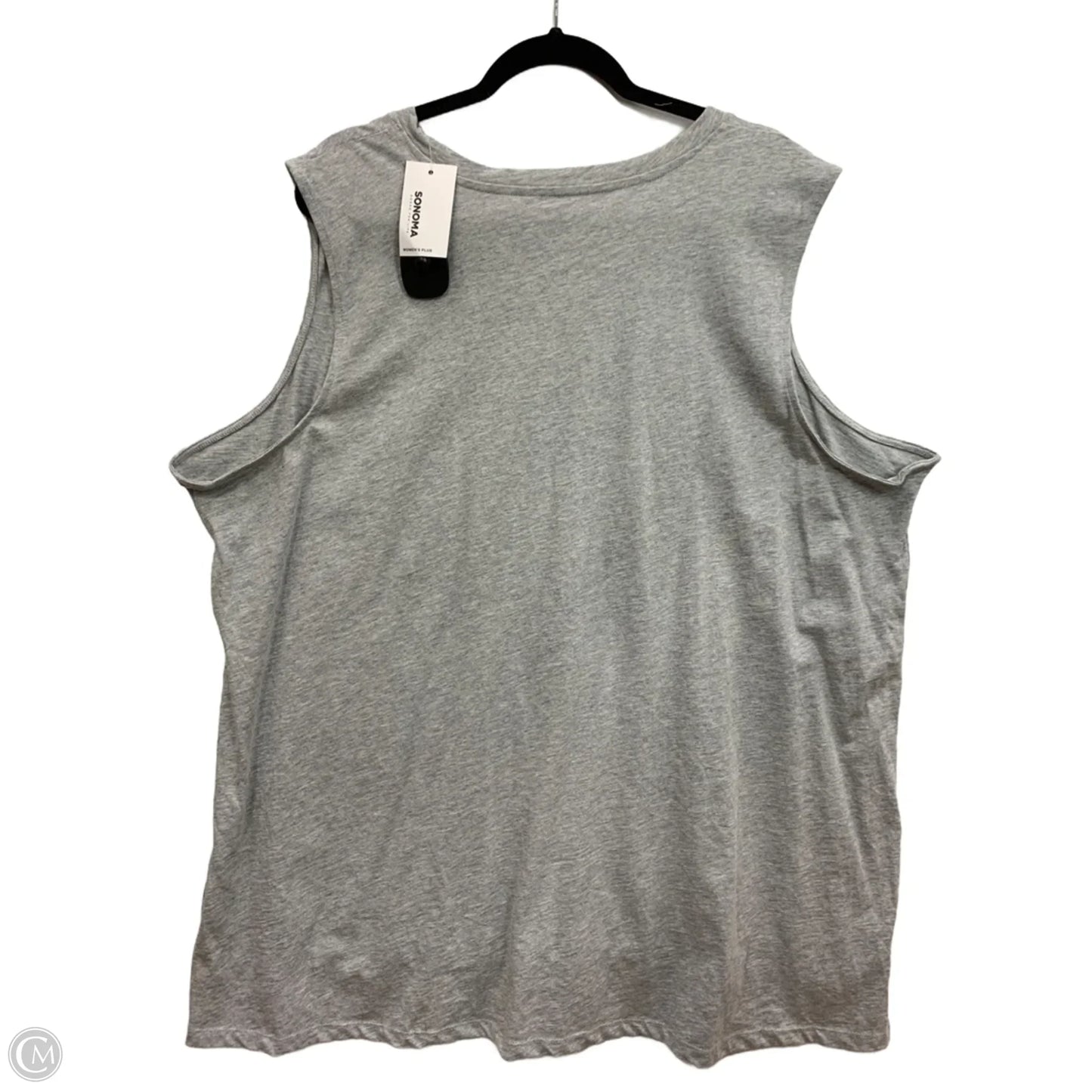 Top Sleeveless By Sonoma In Grey, Size: 3x
