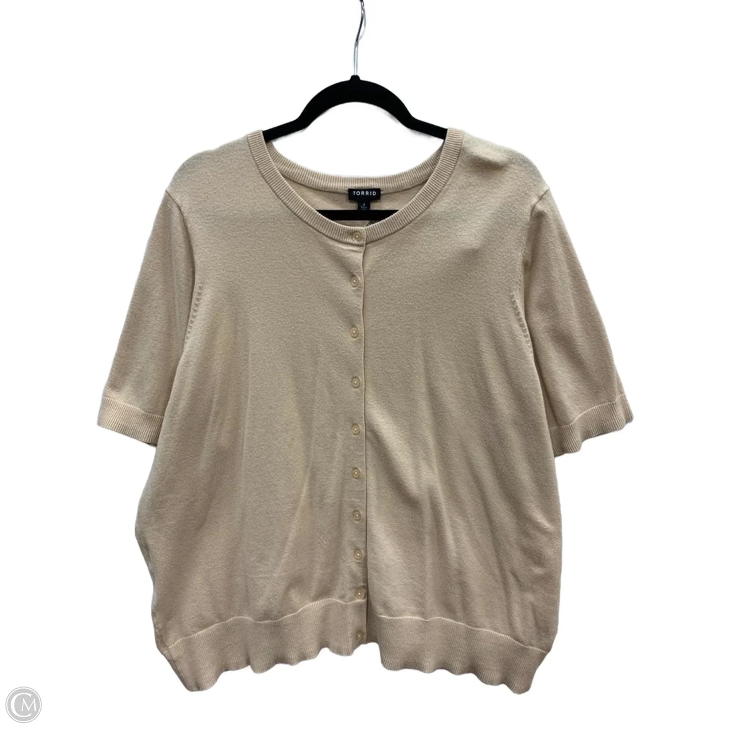 Sweater Cardigan By Torrid In Beige, Size: 22