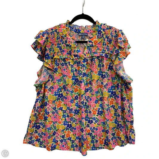 Top Sleeveless By Democracy In Floral Print, Size: 3x