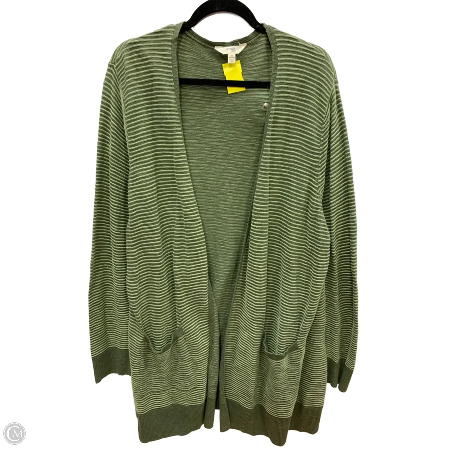 Sweater Cardigan By Terra & Sky In Green, Size: 2x