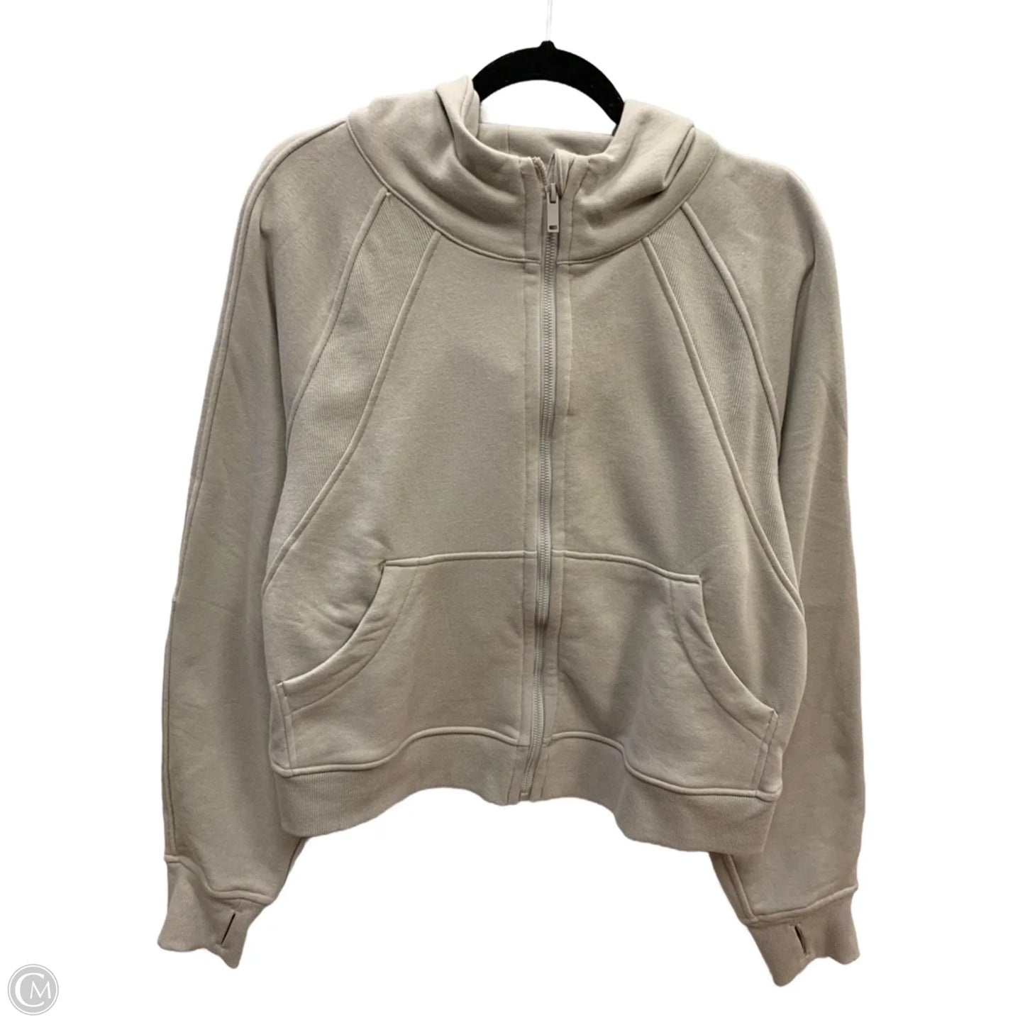 Sweatshirt Hoodie By Clothes Mentor In Tan, Size: 1x