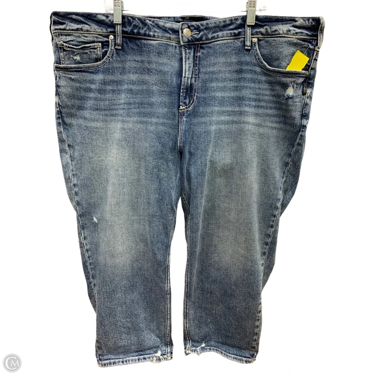 Jeans Cropped By Silver In Blue Denim, Size: 22