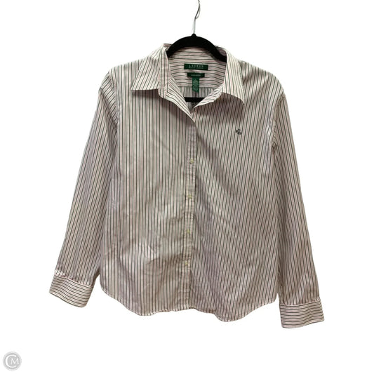 Top Long Sleeve By Lauren By Ralph Lauren In Striped Pattern, Size: Xl