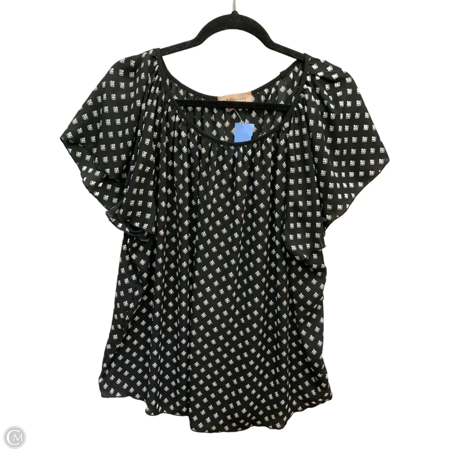 Top Short Sleeve By Philosophy In Black, Size: 2x