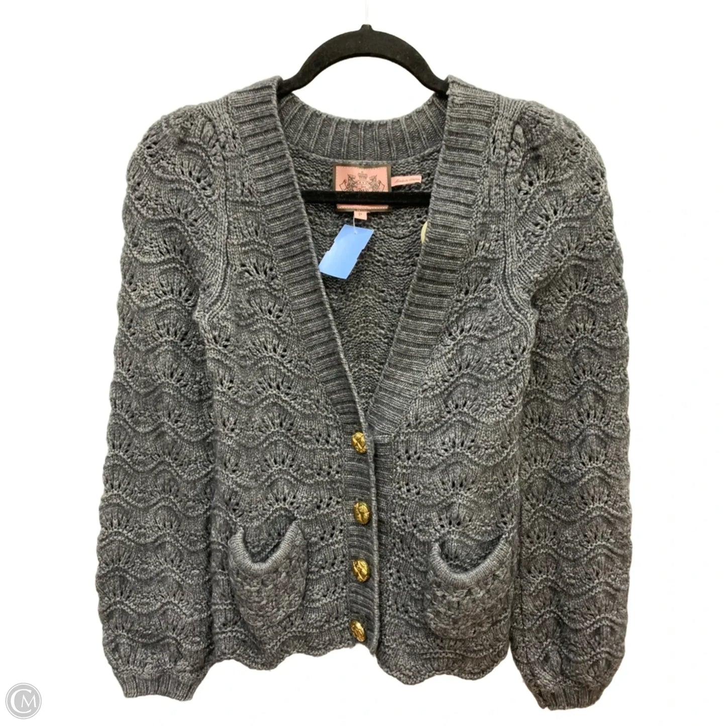 Sweater Cardigan By Juicy Couture In Grey, Size: S