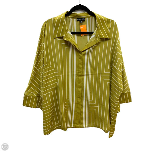Top Long Sleeve By Cmc In Yellow, Size: 2x