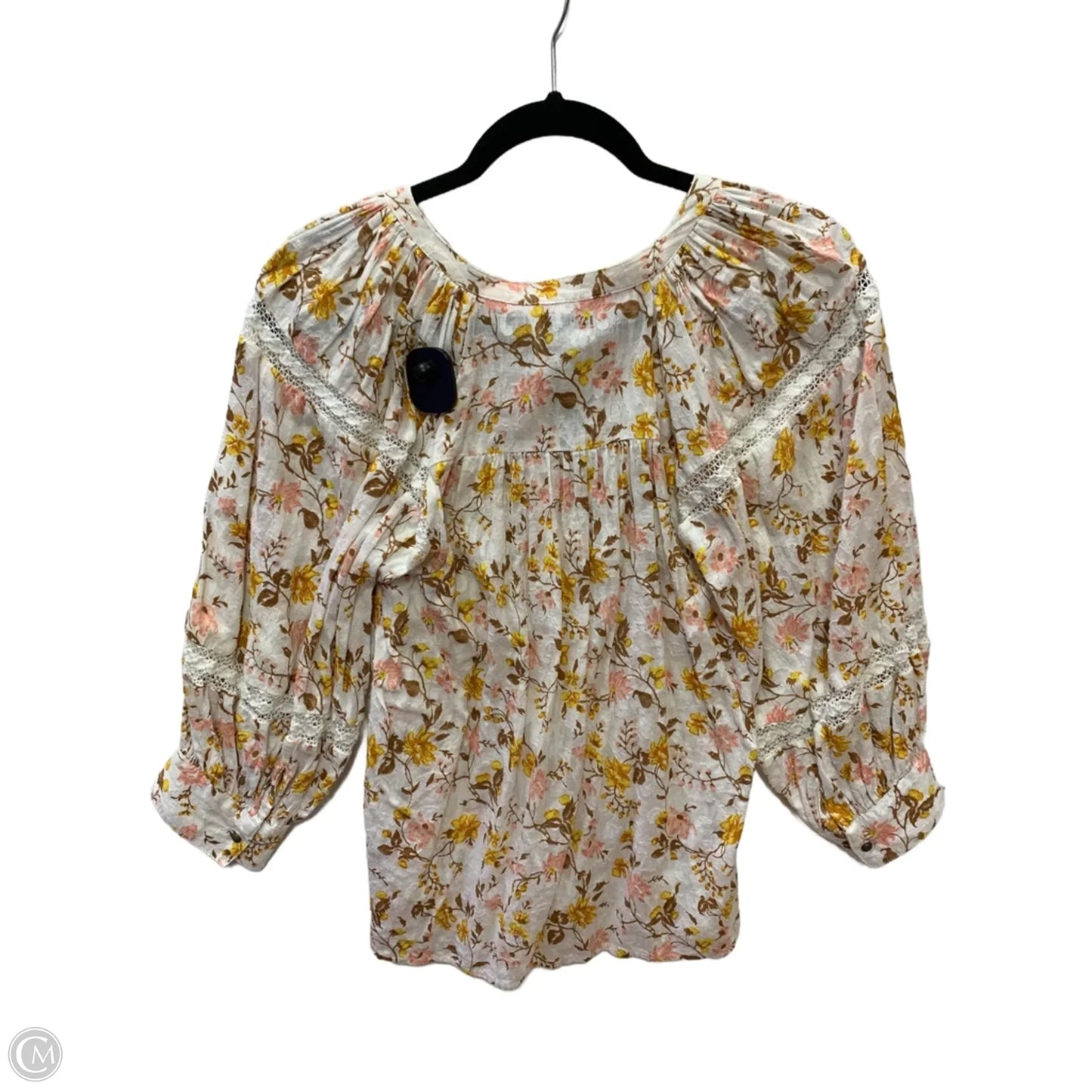 Top Long Sleeve By Anthropologie In Floral Print, Size: Xs