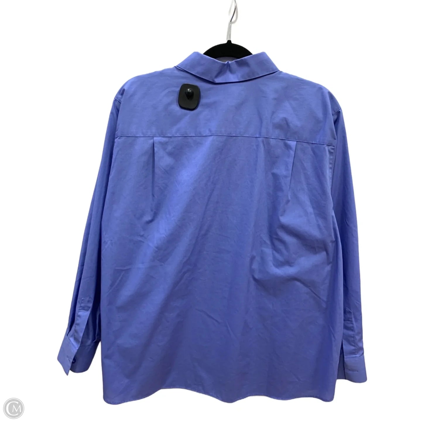 Top Long Sleeve By Foxcroft In Blue, Size: 16
