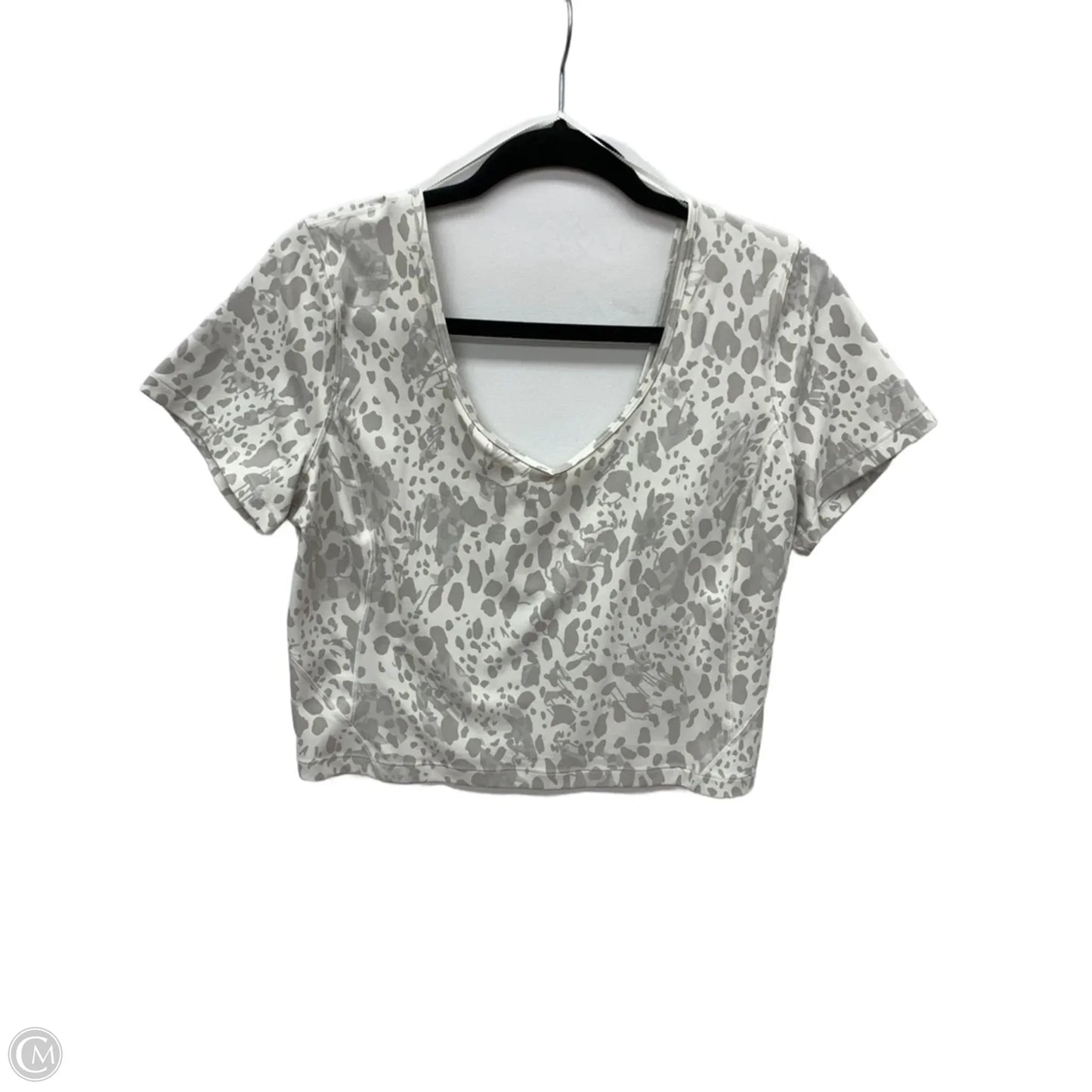 Athletic Top Short Sleeve By Lululemon In Grey, Size: 12