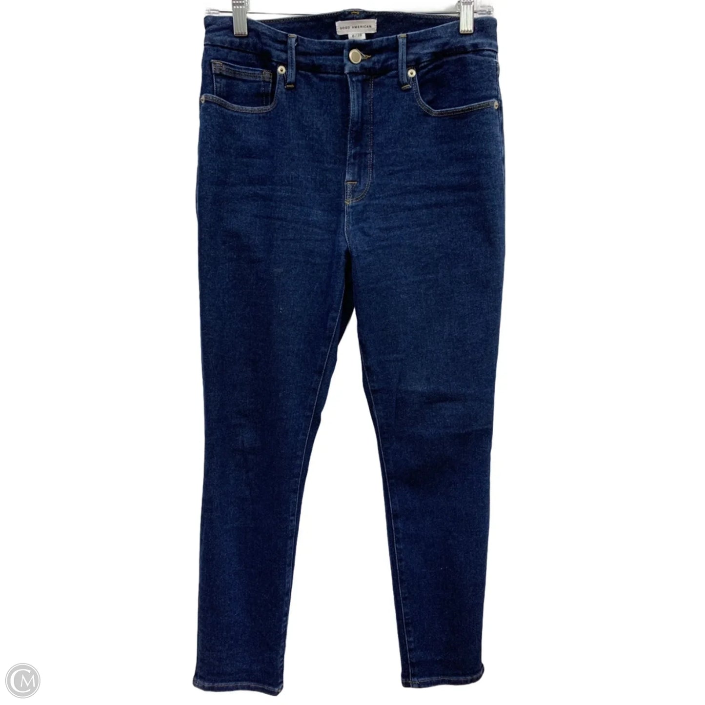 Jeans Straight By Good American In Blue Denim, Size: 6