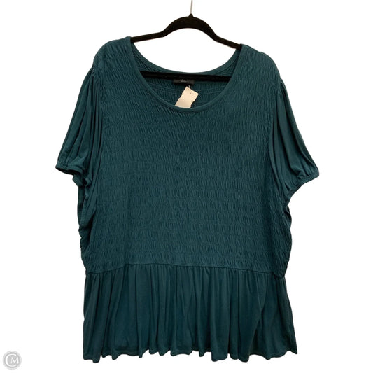 Top Short Sleeve By Lane Bryant In Teal, Size: 4x