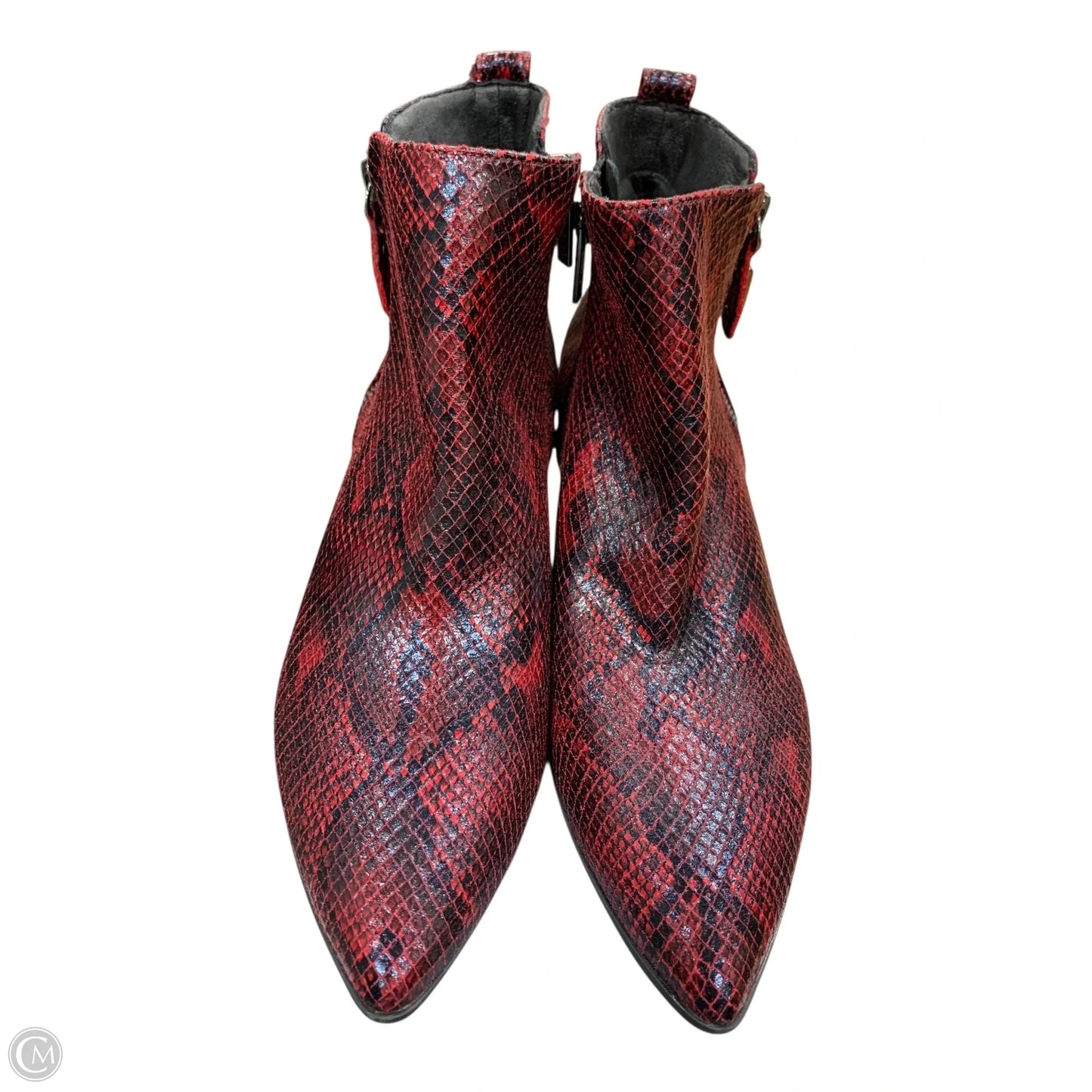 Boots Ankle Heels By Anne Klein In Snakeskin Print, Size: 7