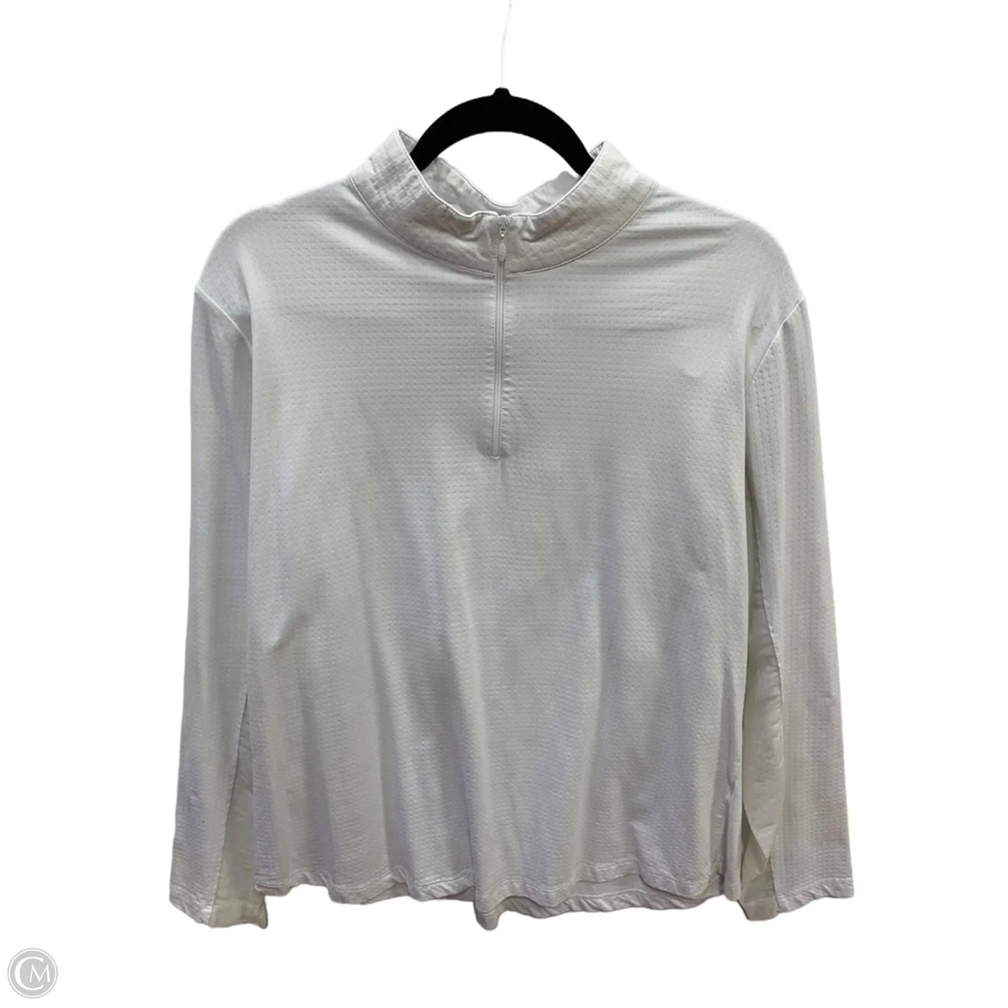 Athletic Top Long Sleeve Collar By Clothes Mentor In White, Size: Xxl