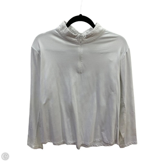 Athletic Top Long Sleeve Collar By Clothes Mentor In White, Size: Xxl