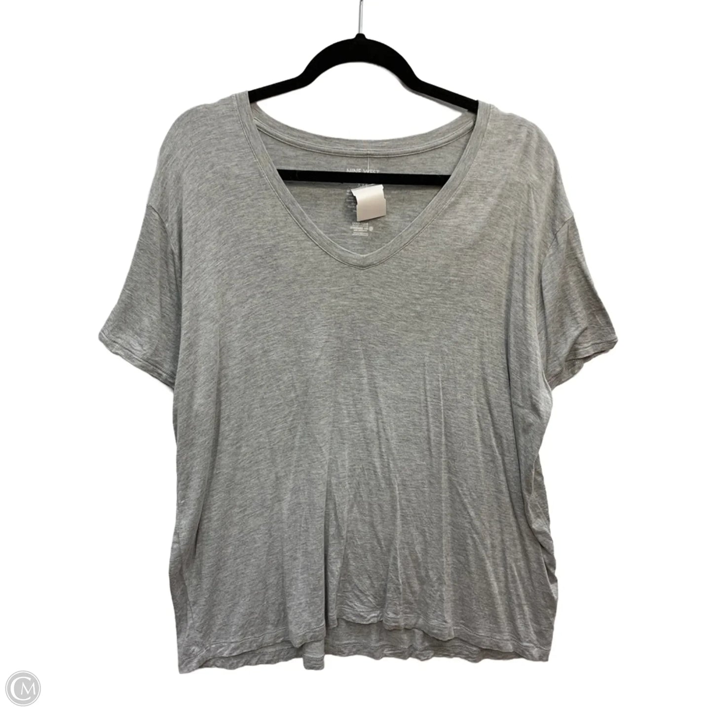 Top Short Sleeve Basic By Nine West In Grey, Size: Xxl