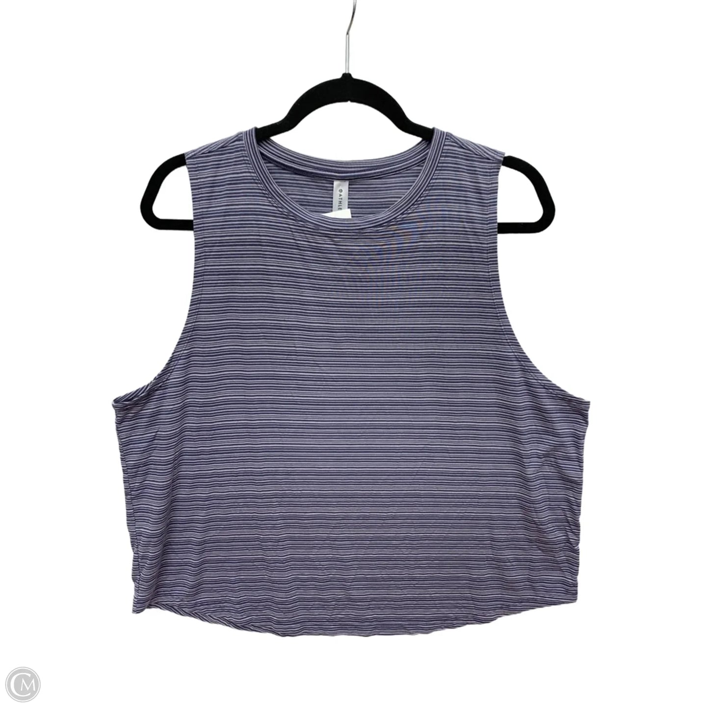 Top Short Sleeve By Athleta In Striped Pattern, Size: 1x