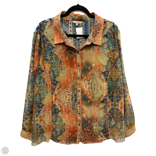 Top Long Sleeve By John Mark In Multi-colored, Size: 3x