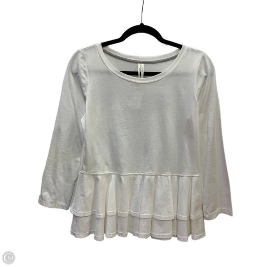 Top Long Sleeve By Anthropologie In White, Size: S
