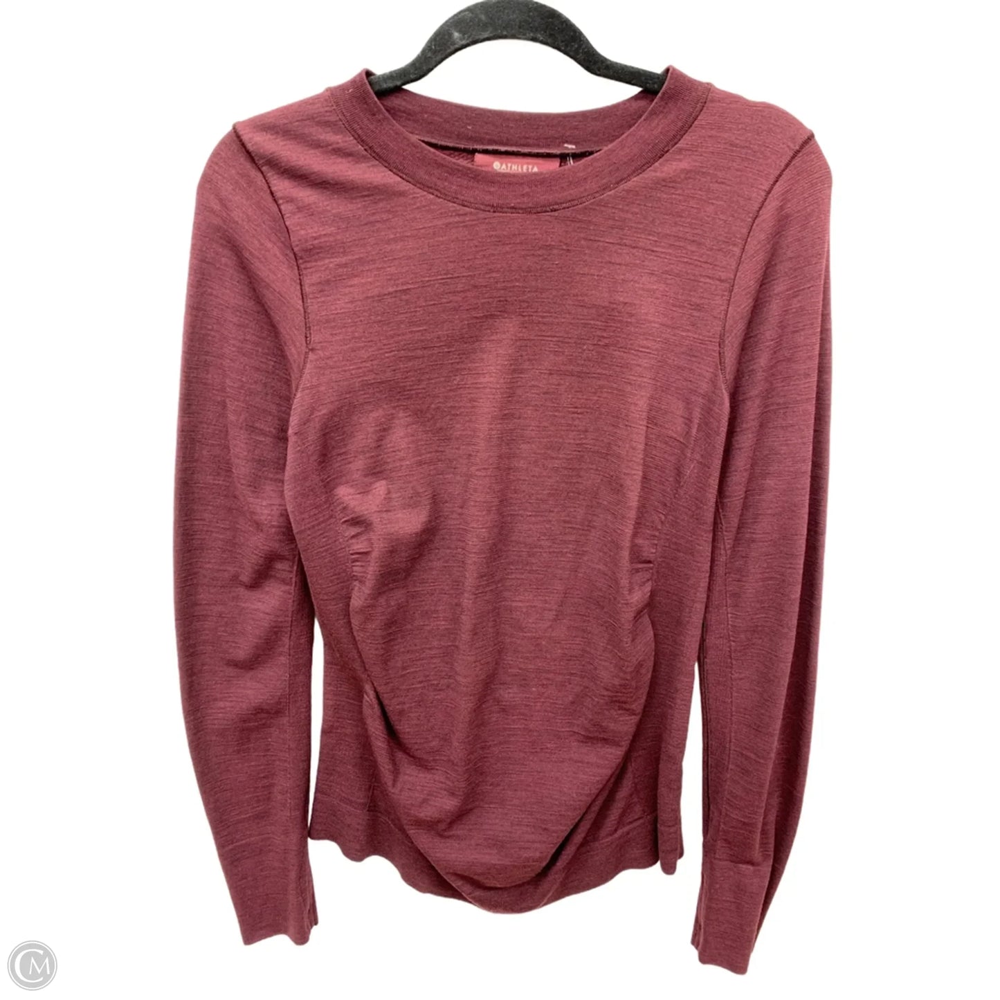 Athletic Top Long Sleeve Collar By Athleta In Maroon, Size: M
