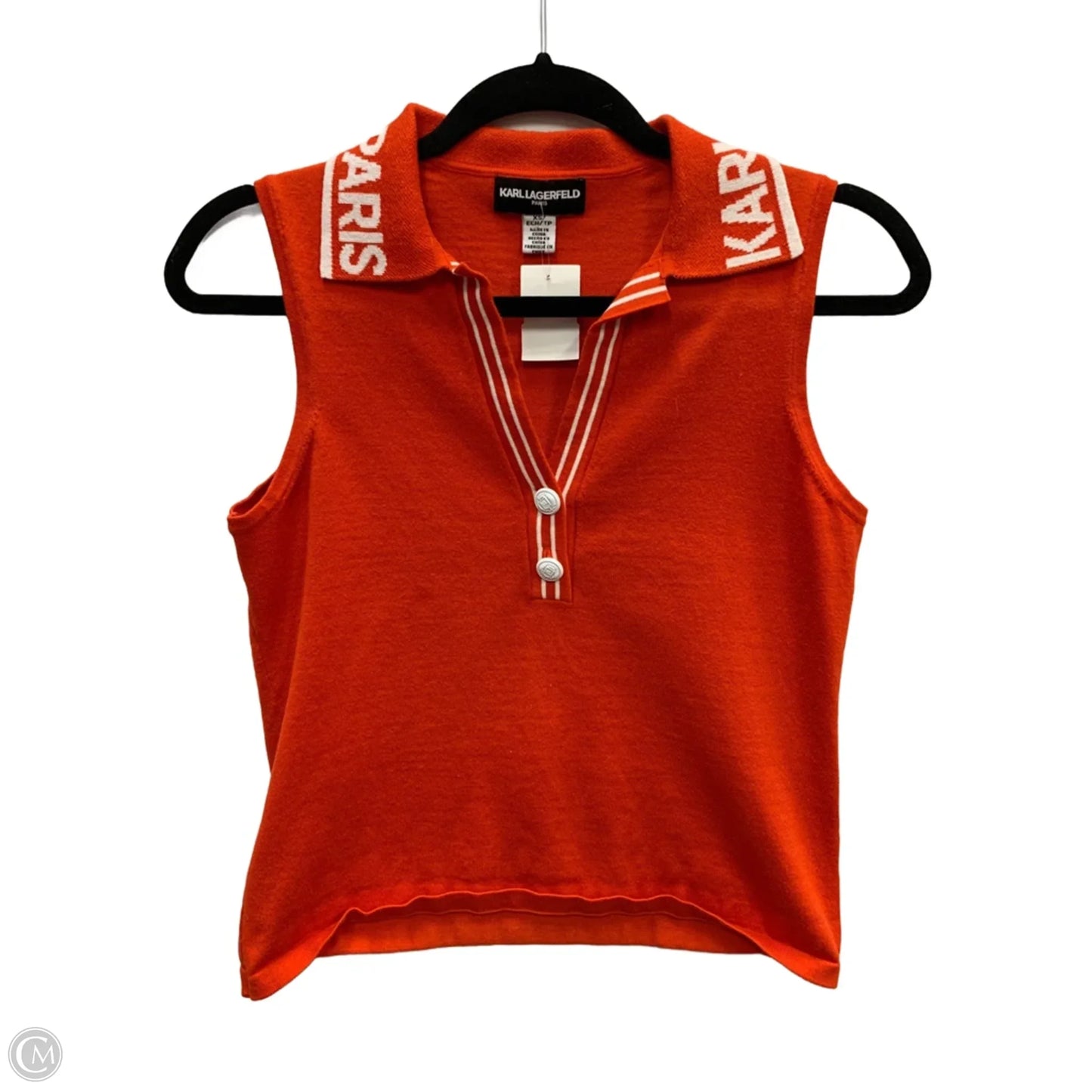 Tank Top Designer By Karl Lagerfeld In Red, Size: Xs