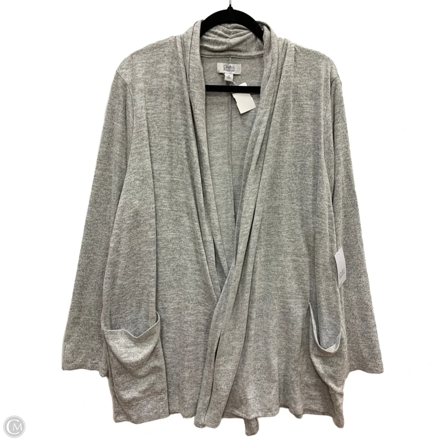 Sweater Cardigan By Croft And Barrow In Grey, Size: 2x