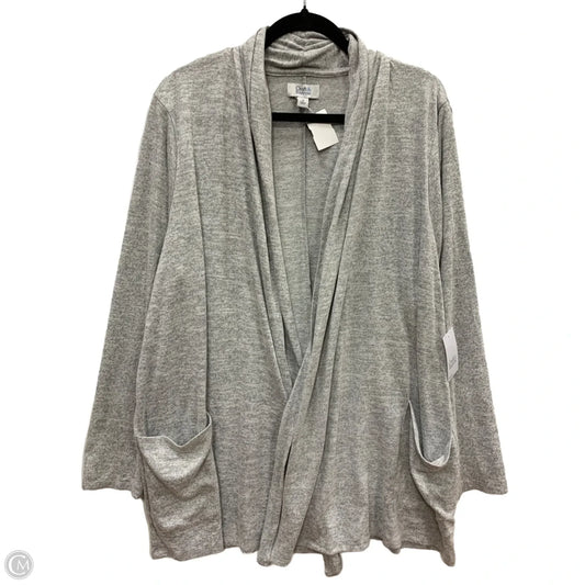 Sweater Cardigan By Croft And Barrow In Grey, Size: 2x