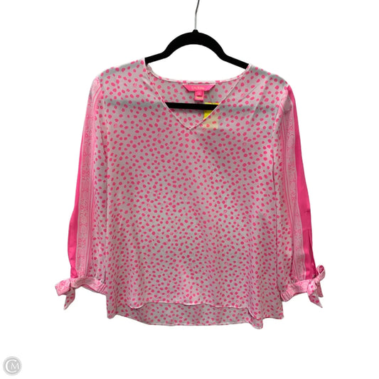 Top Long Sleeve Designer By Lilly Pulitzer In Pink, Size: S