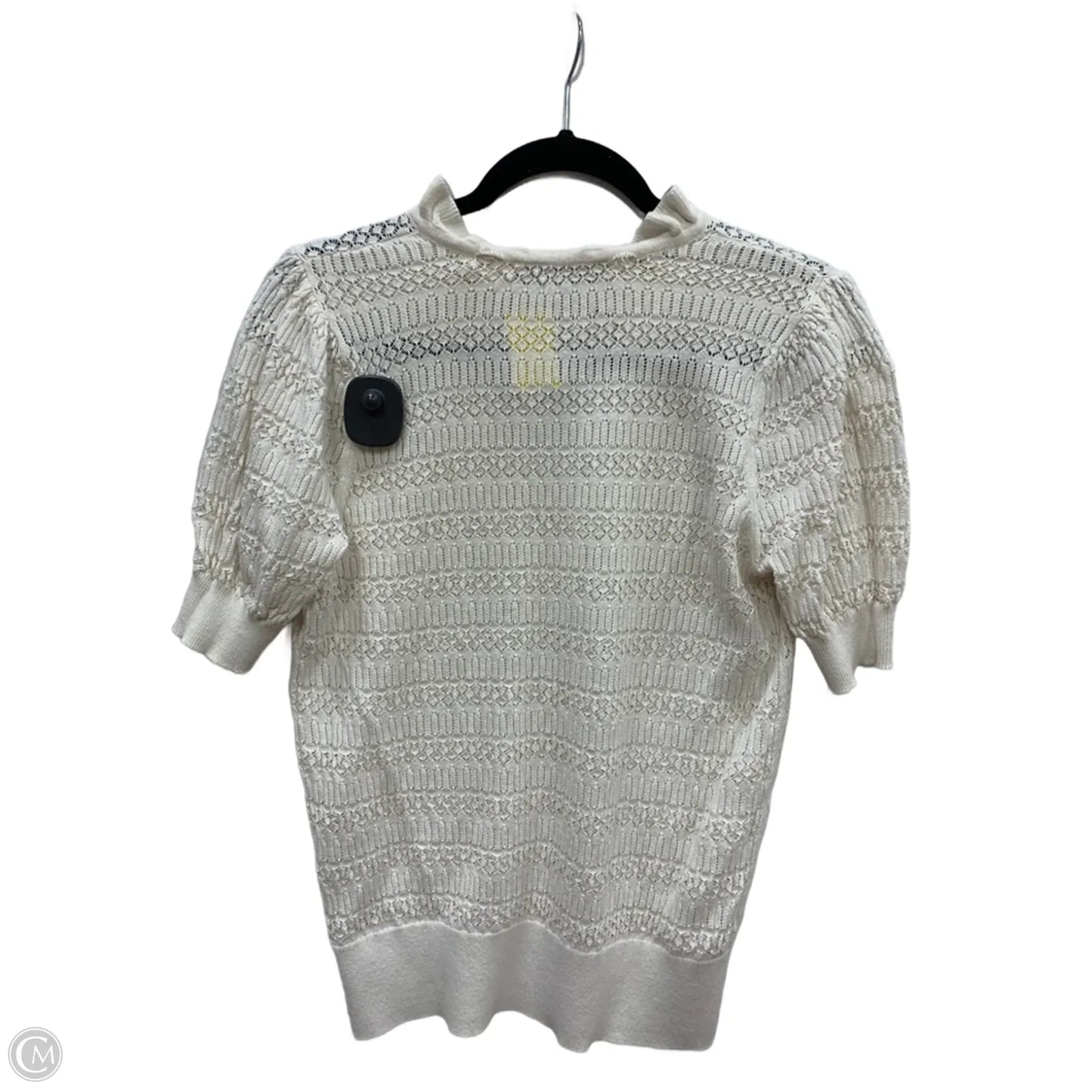 Sweater Short Sleeve By Loft In White, Size: M