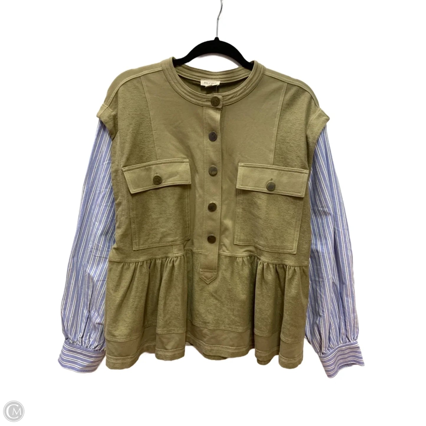 Top Long Sleeve By Pilcro In Green, Size: S