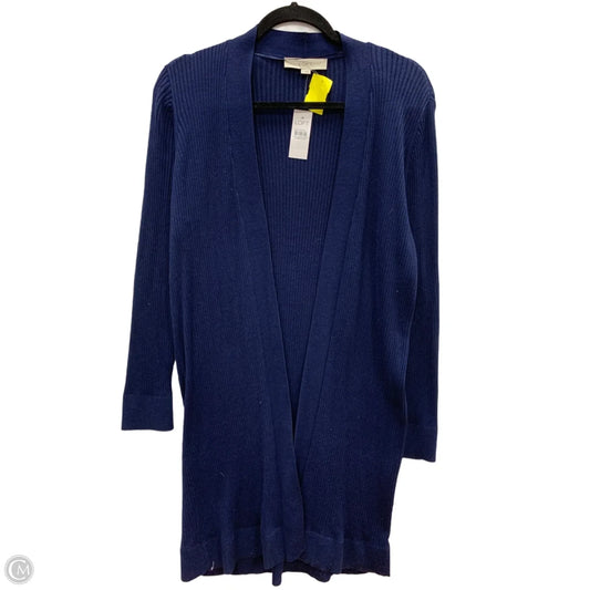 Sweater Cardigan By Loft In Blue, Size: L