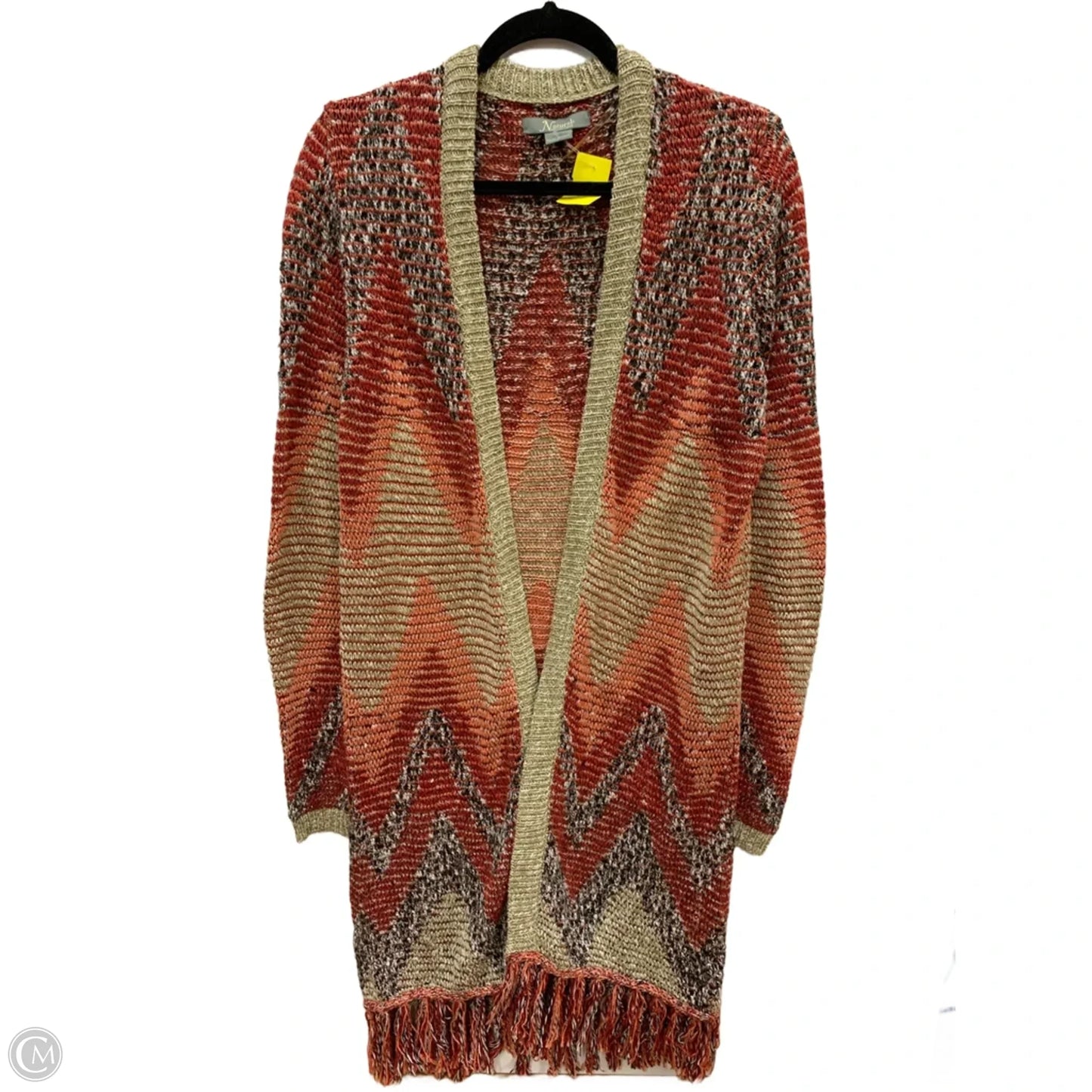 Sweater Cardigan By Natural Reflections In Orange, Size: M