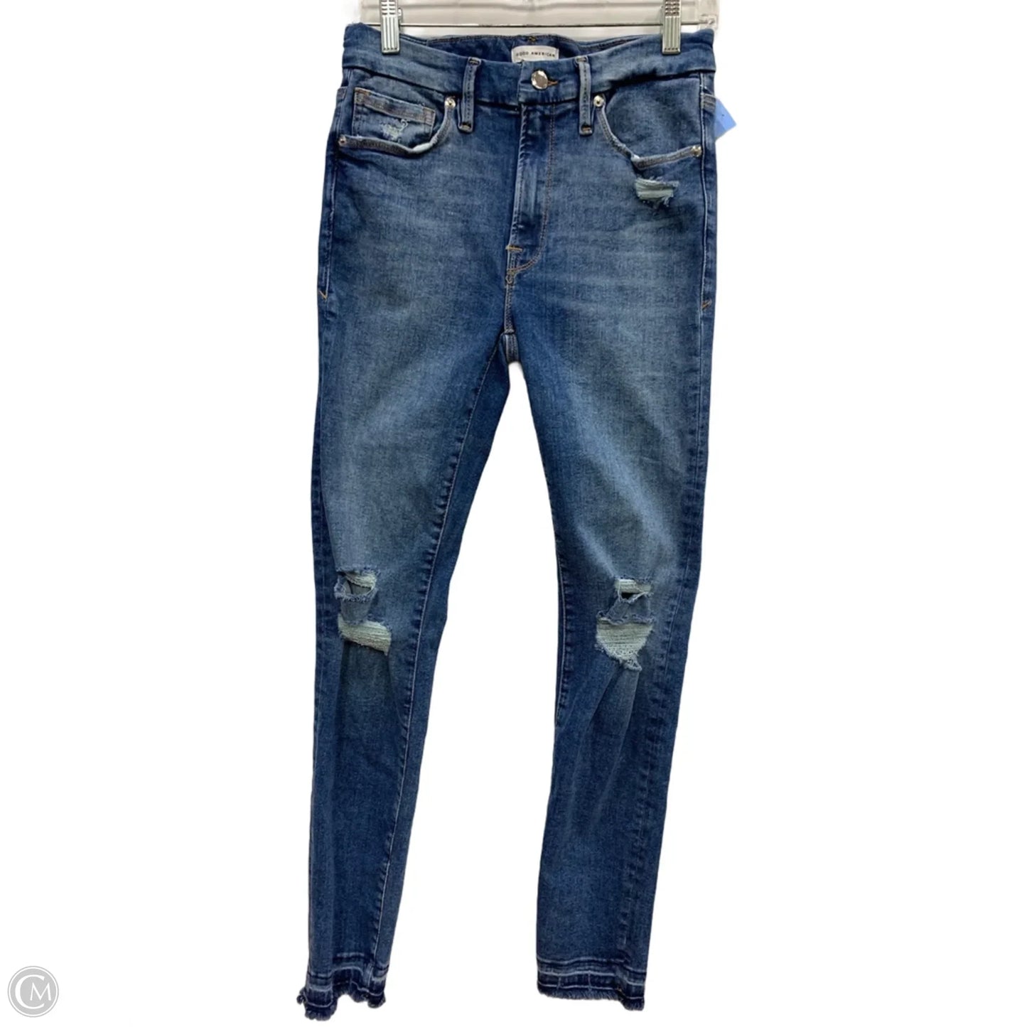Jeans Skinny By Good American In Blue Denim, Size: 6