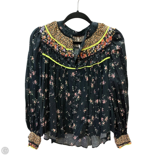Blouse Long Sleeve By Free People In Black, Size: Xs