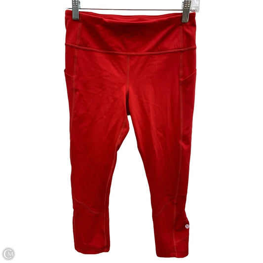 Athletic Leggings By Lululemon In Red, Size: 6