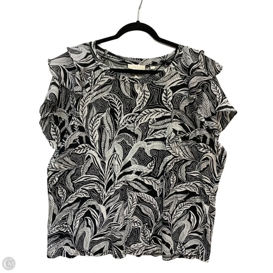 Top Short Sleeve By Sunny Leigh In Black & White, Size: 2x