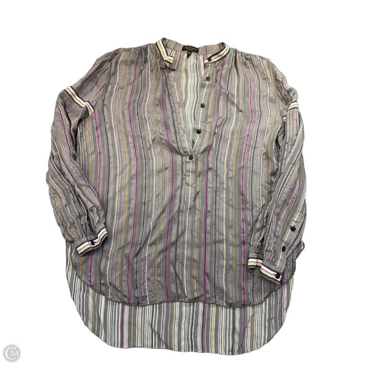 Blouse Long Sleeve By Rag And Bone In Striped Pattern, Size: L