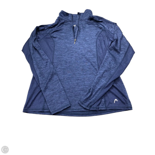 Athletic Top Long Sleeve Collar By Head In Blue, Size: L