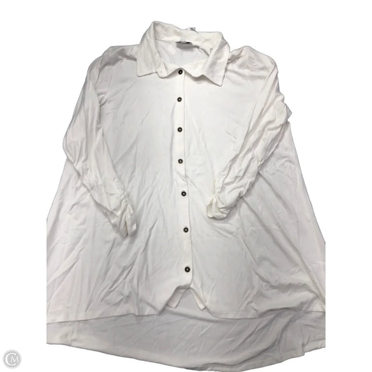 Blouse Long Sleeve By Kim Rogers In White, Size: L