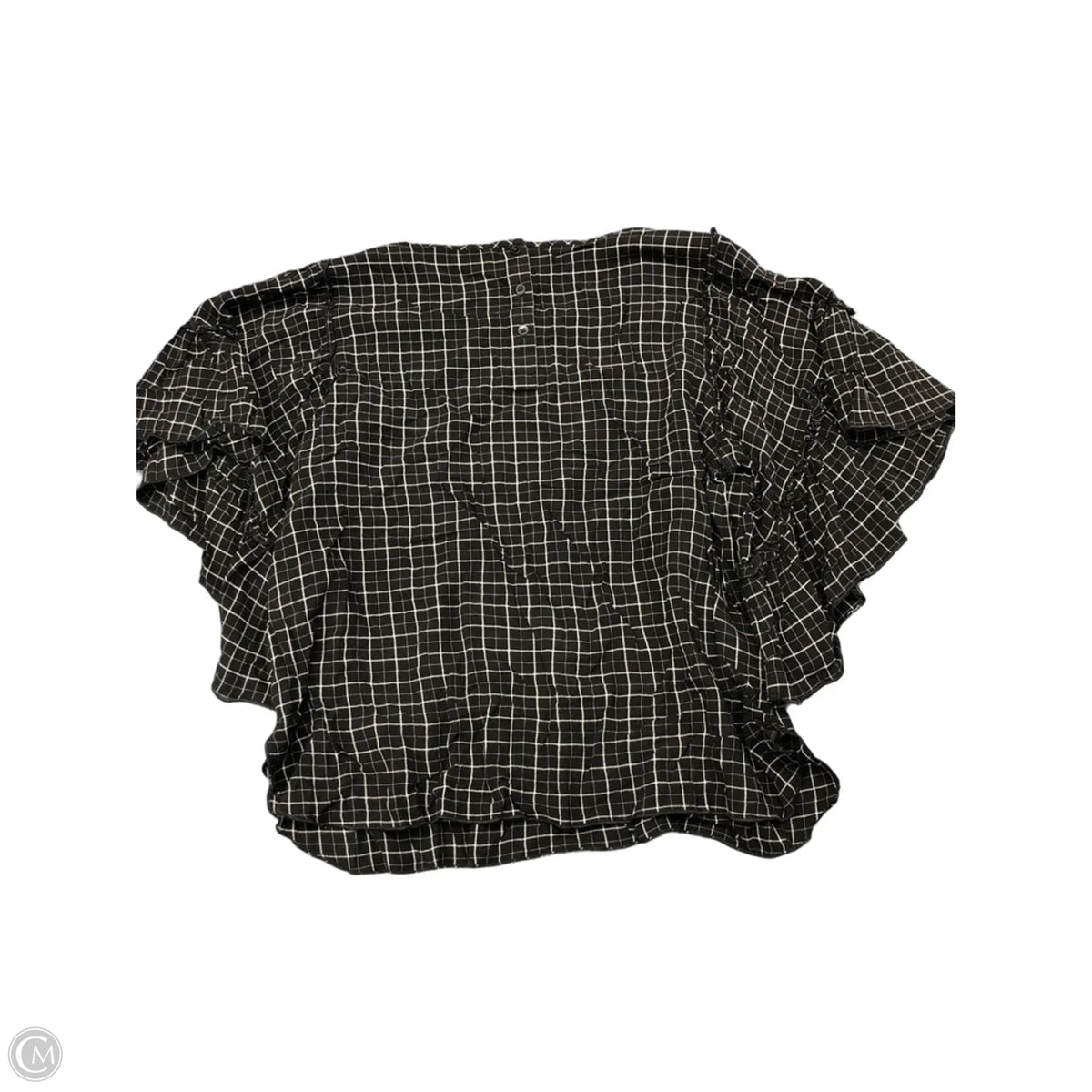 Top Short Sleeve By Loft In Plaid Pattern, Size: M