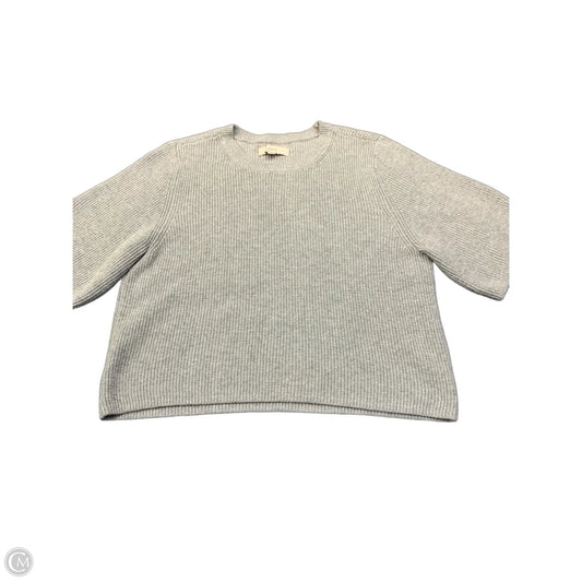 Sweater Short Sleeve By Loft In Grey, Size: M
