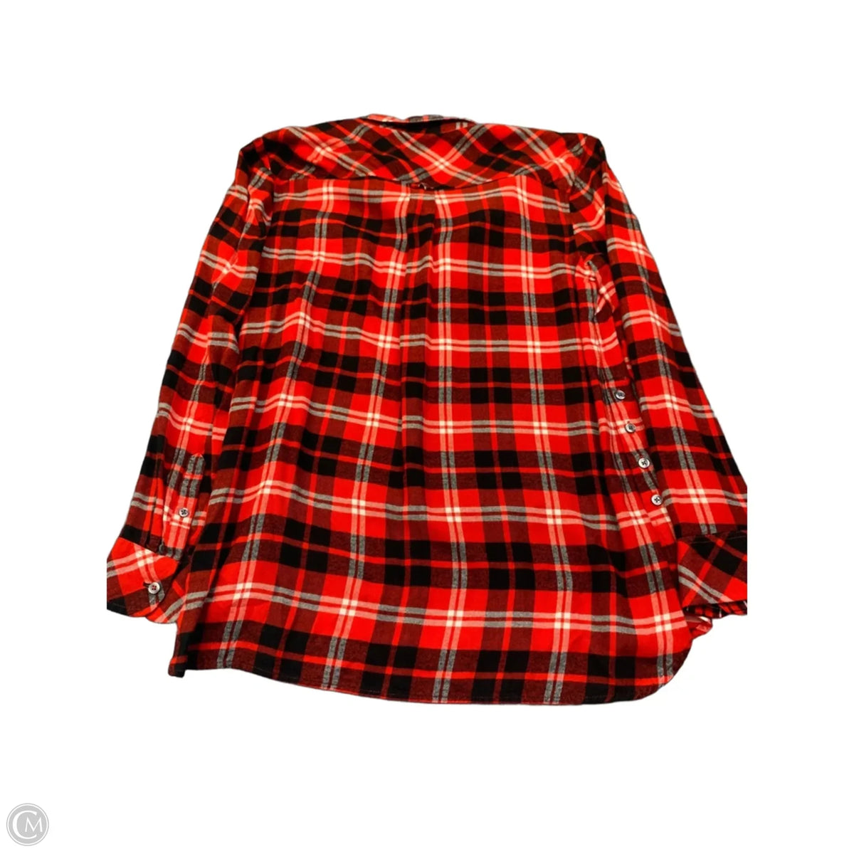 Top Long Sleeve By Talbots In Plaid Pattern, Size: M