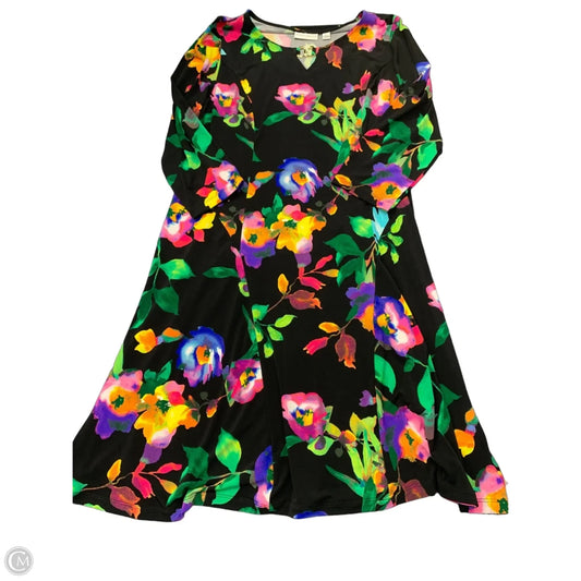 Dress Casual Midi By Susan Graver In Floral Print, Size: L