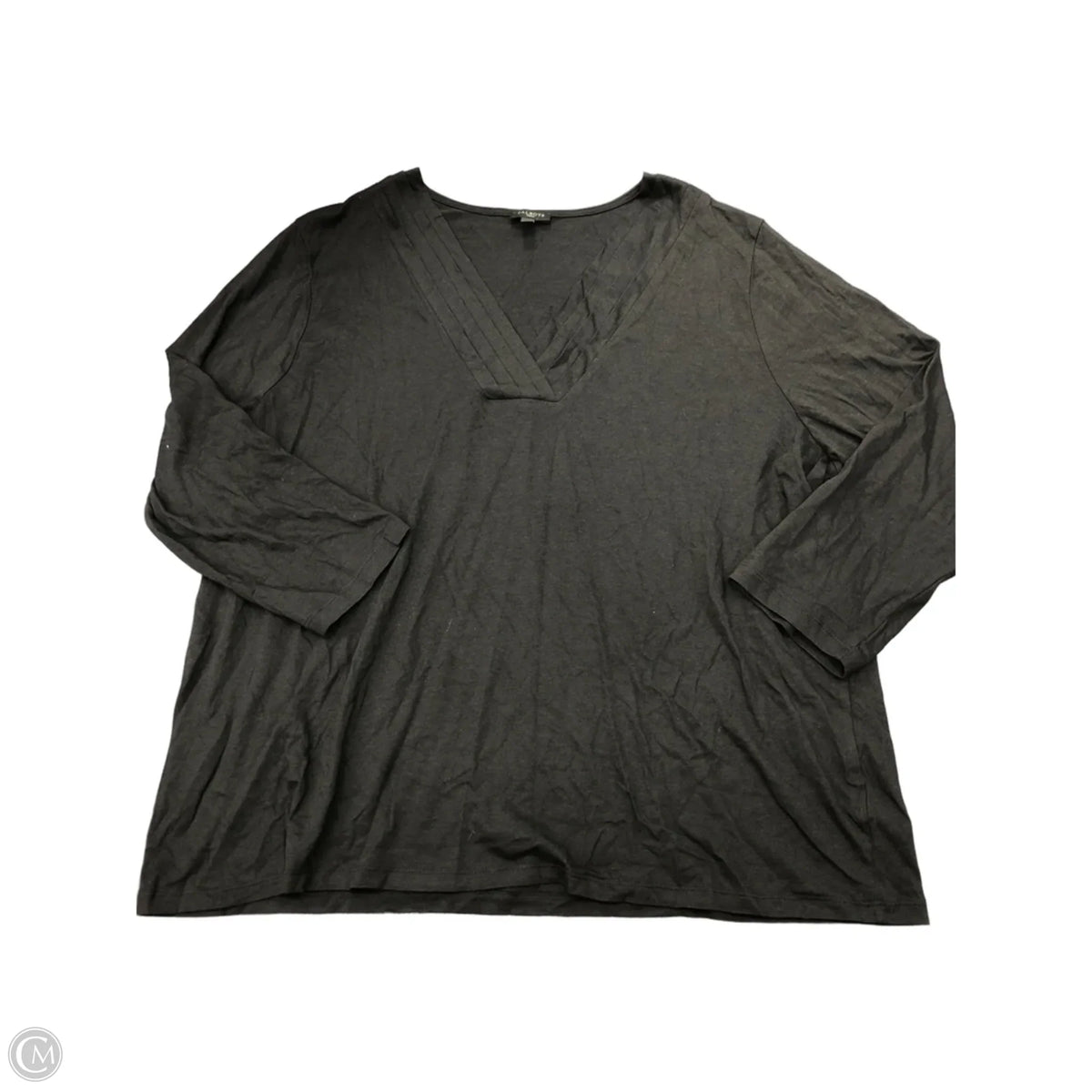 Top 3/4 Sleeve Basic By Talbots In Black, Size: 3x