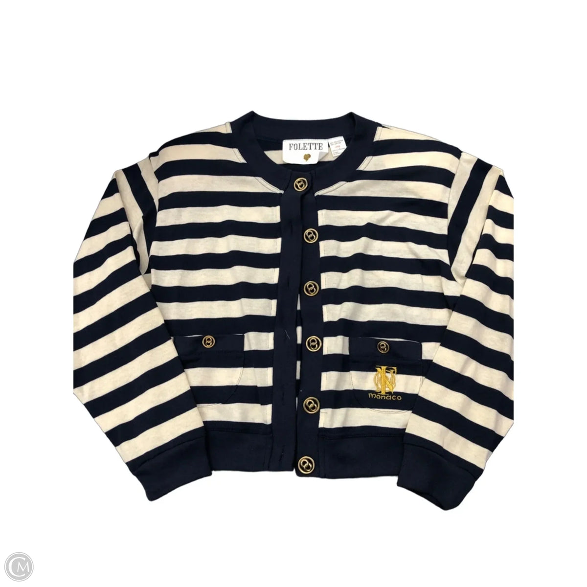 Cardigan By Clothes Mentor In Striped Pattern, Size: L