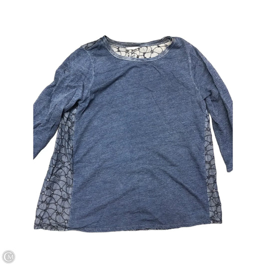Top 3/4 Sleeve By Crown And Ivy In Blue, Size: L