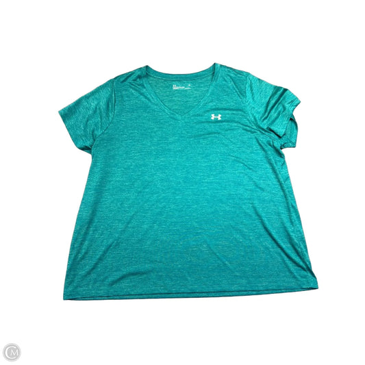 Athletic Top Short Sleeve By Under Armour In Green, Size: 2x