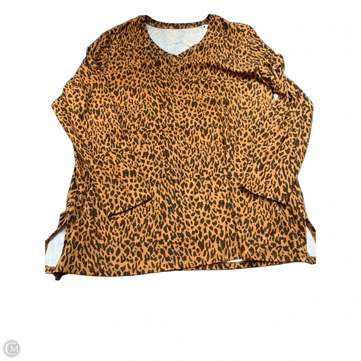 Top Long Sleeve Basic By Lane Bryant In Animal Print, Size: 22
